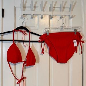 Old Navy | Red Smocked Tie Bikini, Size XL - NWT